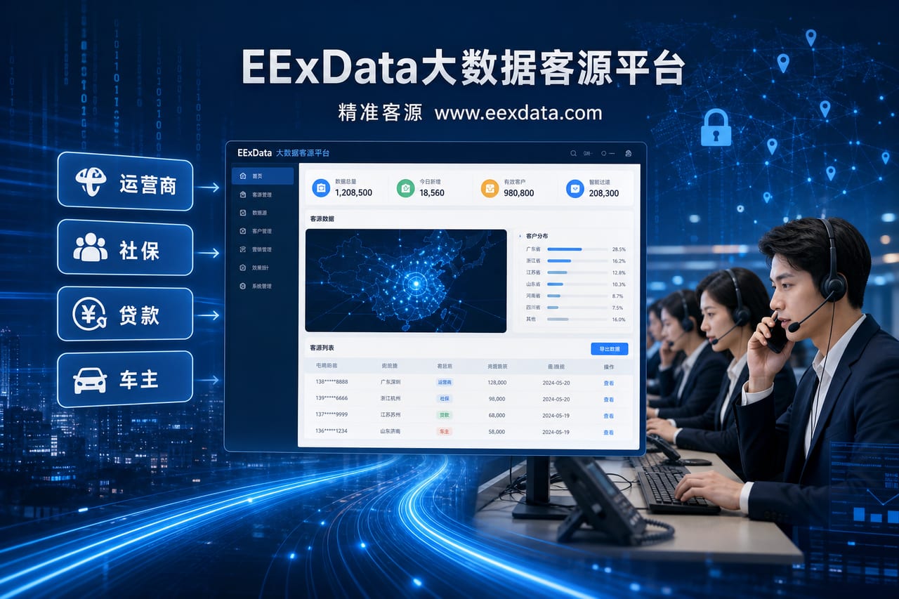 贷款数据购买不再踩坑:EExData用运营商与社保名单做精准电销